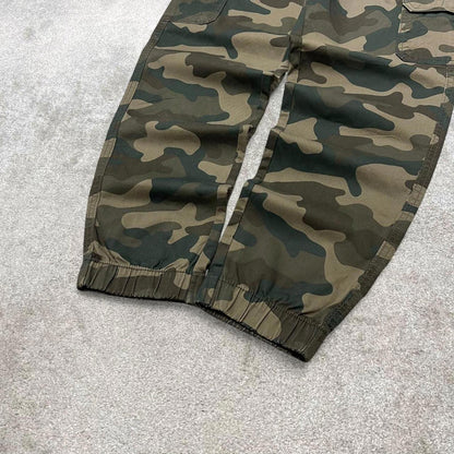 Y2K Sonoma camo cargo pants green Technical camouflage cuffed utility trousers