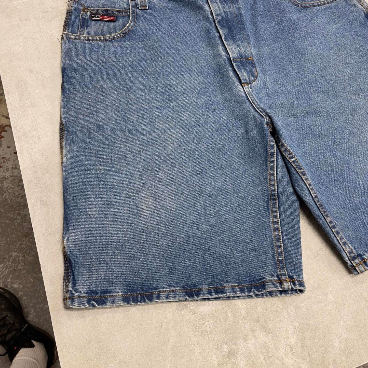 Baggy Polo Assn carpenter jorts W38 wide leg denim 90s style cargo skater shorts