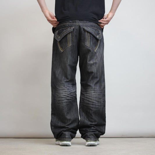 Mens baggy Ten25 embroidered jeans W38 L33