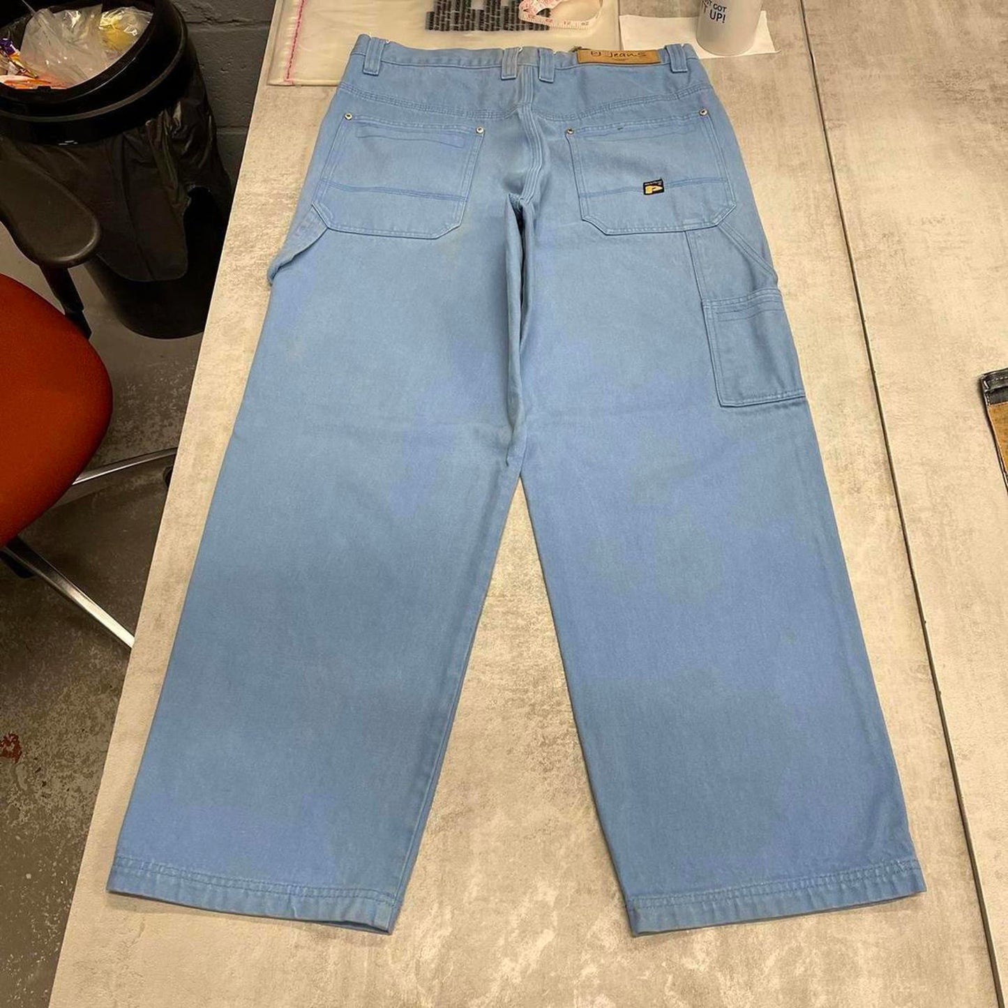 Baggy fit PJ carpenter jeans W36L31 blue wide leg heavy denim 90s style skater cargos casual denim