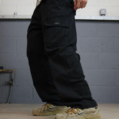 Wrangler cargo pants relaxed y2k black W36L30 Loose straight leg skater work pants