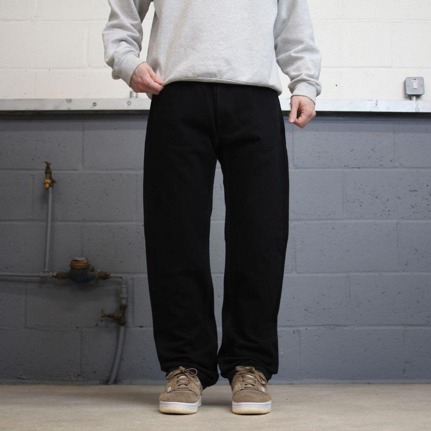 Black Levis 505 jeans y2k 90s style W34L32 red tab logo 5 pocket denim pants skater