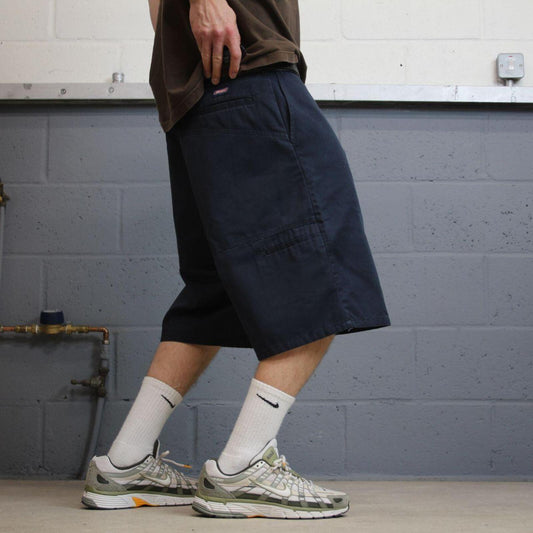 Dickies wide baggy shorts carpenter navy Twill chino skater style shorts wide loose leg