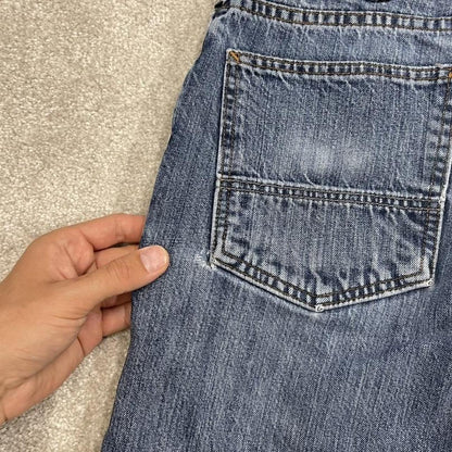 Carhartt denim shorts y2k faded blue Loose skater style work jorts