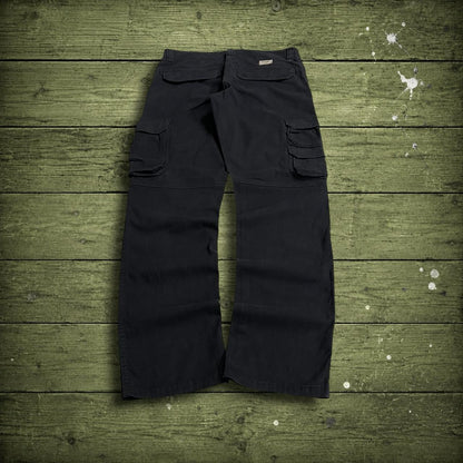 Wrangler cargo pants tapered leg y2k W32L32 black Chino style skate work trousers