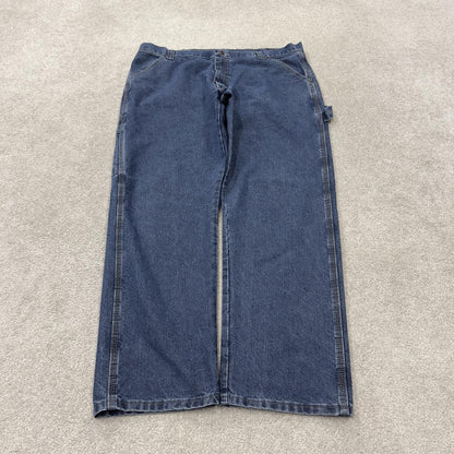 Wrangler carpenter jeans y2k blue loose leg denim Loose skater 2000s style cargo pants