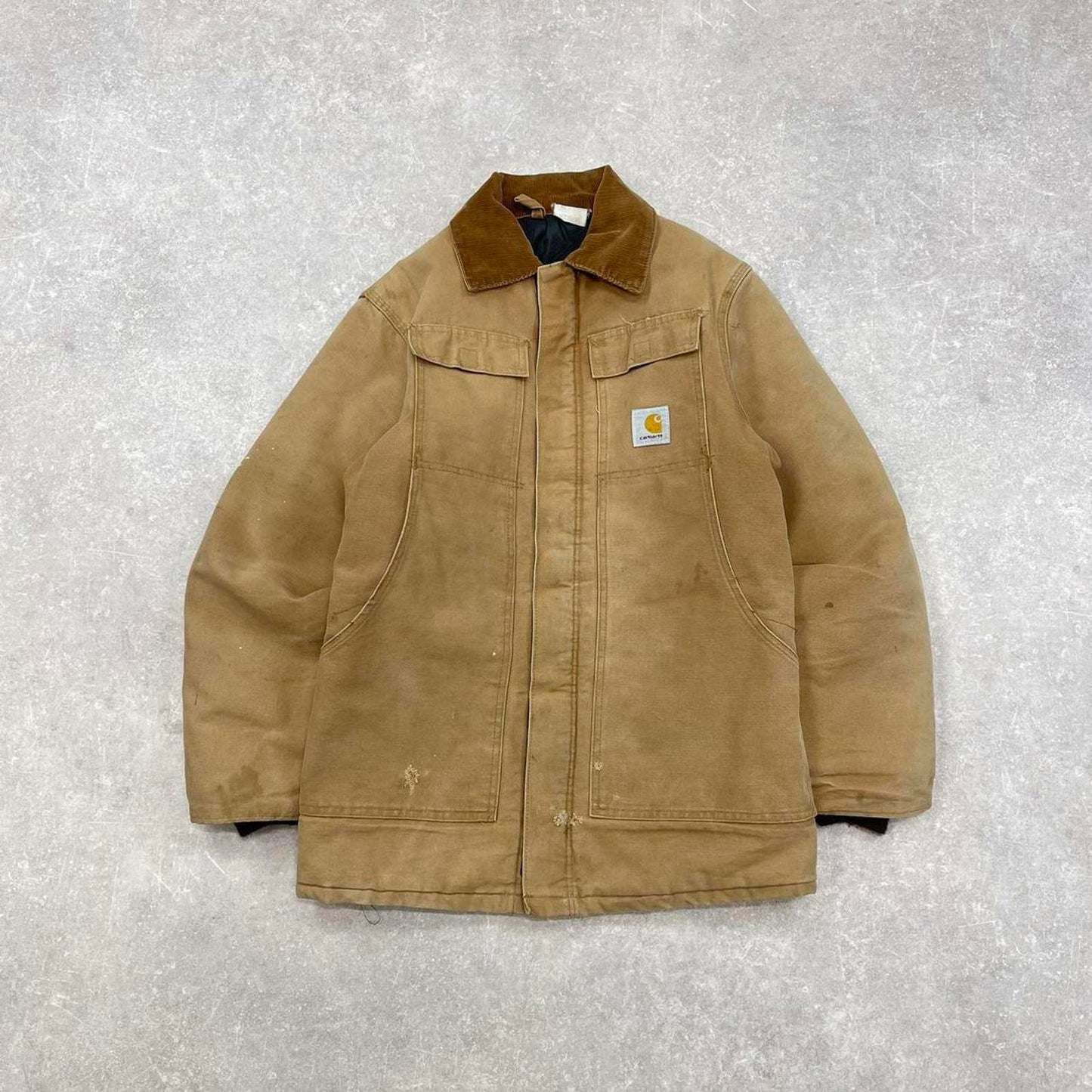 Vintage Carhartt arctic jacket Small tan canvas 90s style worker jacket