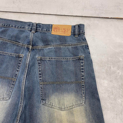 Baggy pinstriped Risk jorts W38