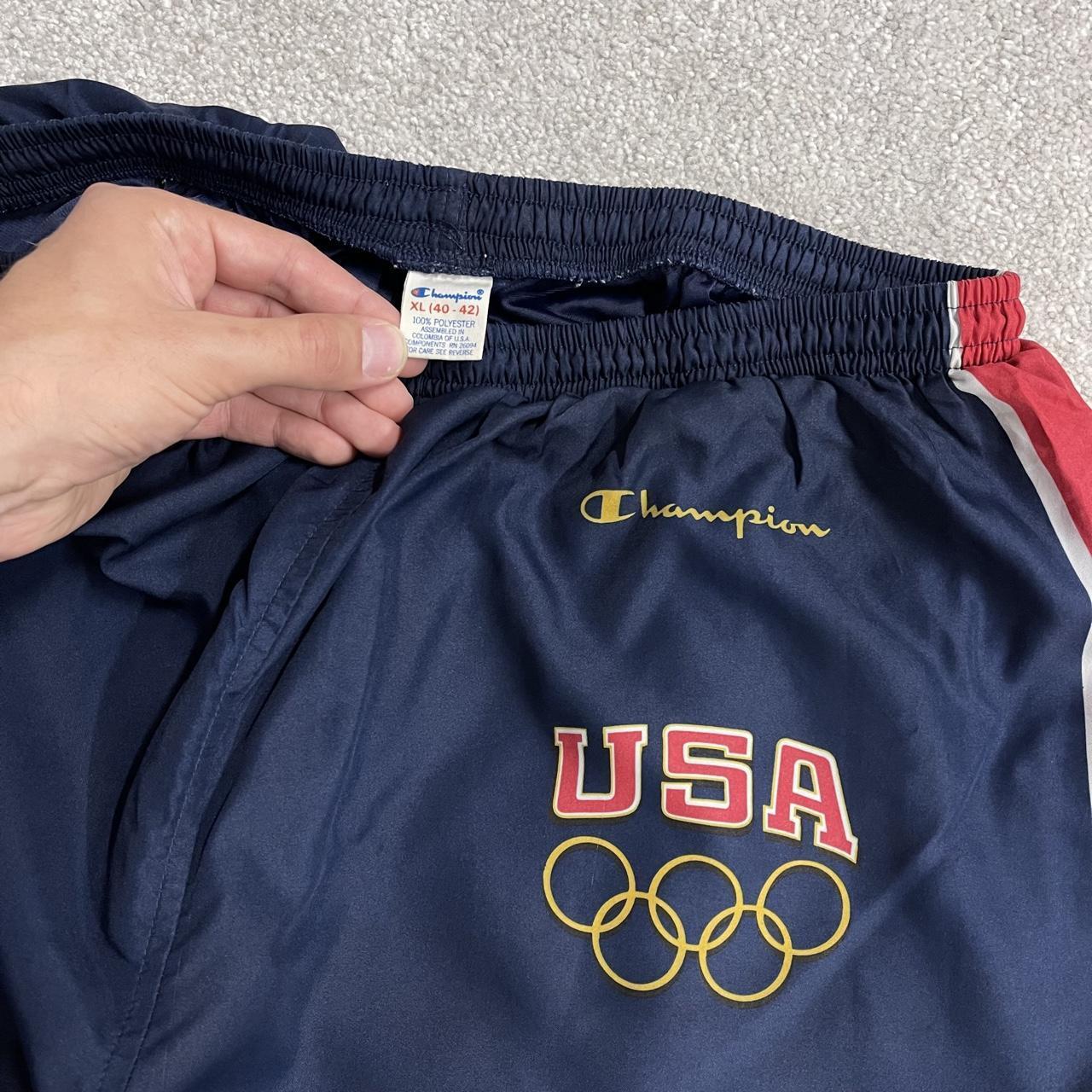Vintage Champion USA Olympics baggy tracksuit bottoms navy XL