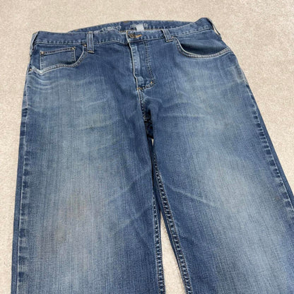 Vintage blue Carhartt jeans W36L32 relaxed denim 90s style skater jeans patch logo