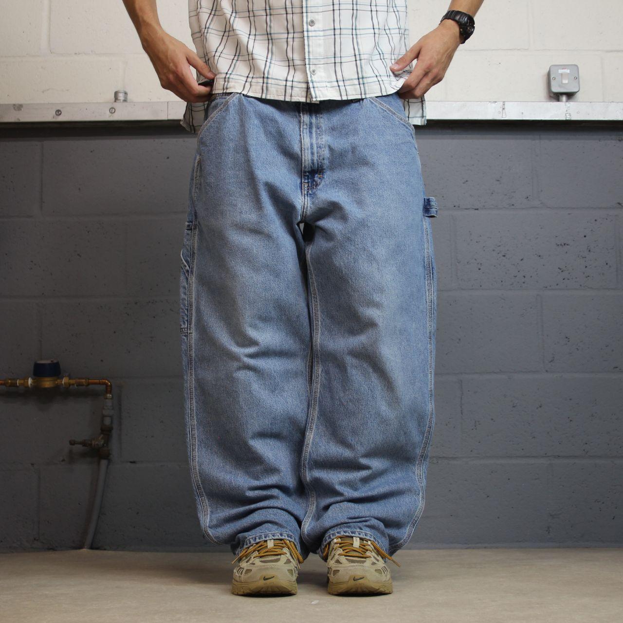 Calvin Klein baggy denim carpenter jeans y2k W38L30 blue Wide leg workwear skater style cargos