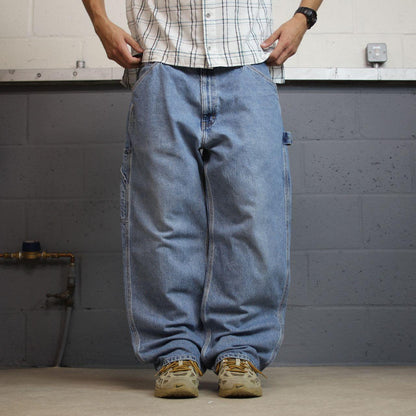 Calvin Klein baggy denim carpenter jeans y2k W38L30 blue Wide leg workwear skater style cargos