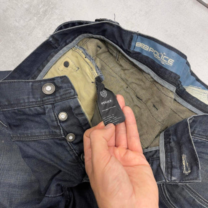 Blue Police cargo jorts W36