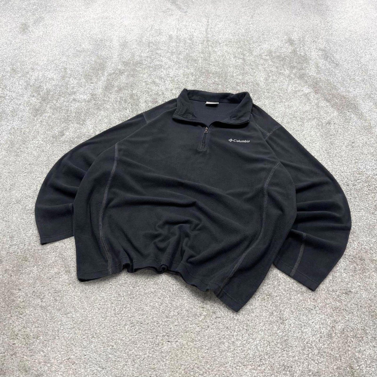 00s Columbia technical fleece XL men's black 1/4 zip up y2k style autumn casual outdoors