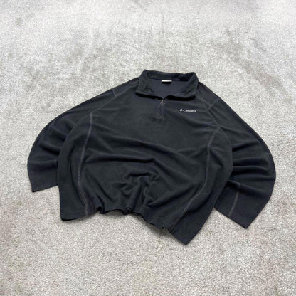 00s Columbia technical fleece XL men's black 1/4 zip up y2k style autumn casual outdoors