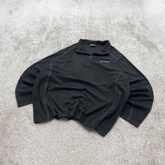 00s Columbia technical fleece XL men's black 1/4 zip up y2k style autumn casual outdoors