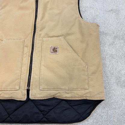 Vintage cream Carhartt gilet X-Large canvas technical vest 90s skater style workwear