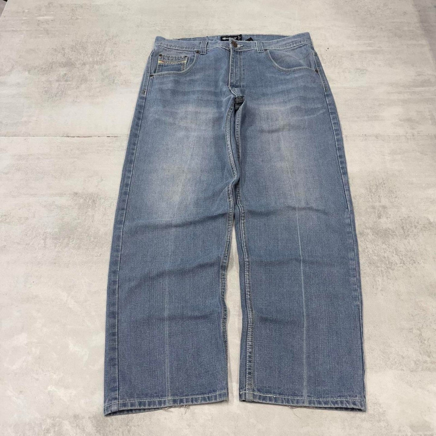 00s baggy y2k skater jeans W38L30 90s Royal Blue loose 90s style hip hop pants casual streetwear