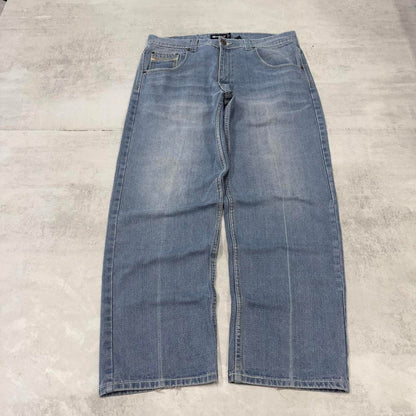 00s baggy y2k skater jeans W38L30 90s Royal Blue loose 90s style hip hop pants casual streetwear