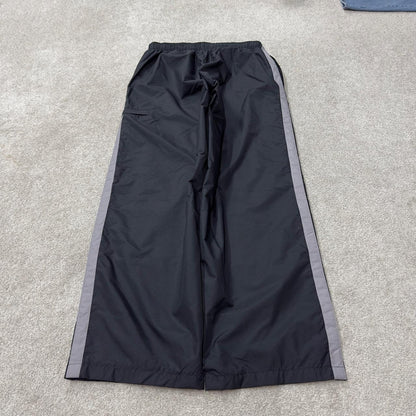 Y2K vintage Nike baggy tracksuit bottoms black M Wide leg track pants embroidered logo