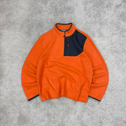 Orange Starter technical fleece Medium 1/4 zip up y2k 00s style autumn wear