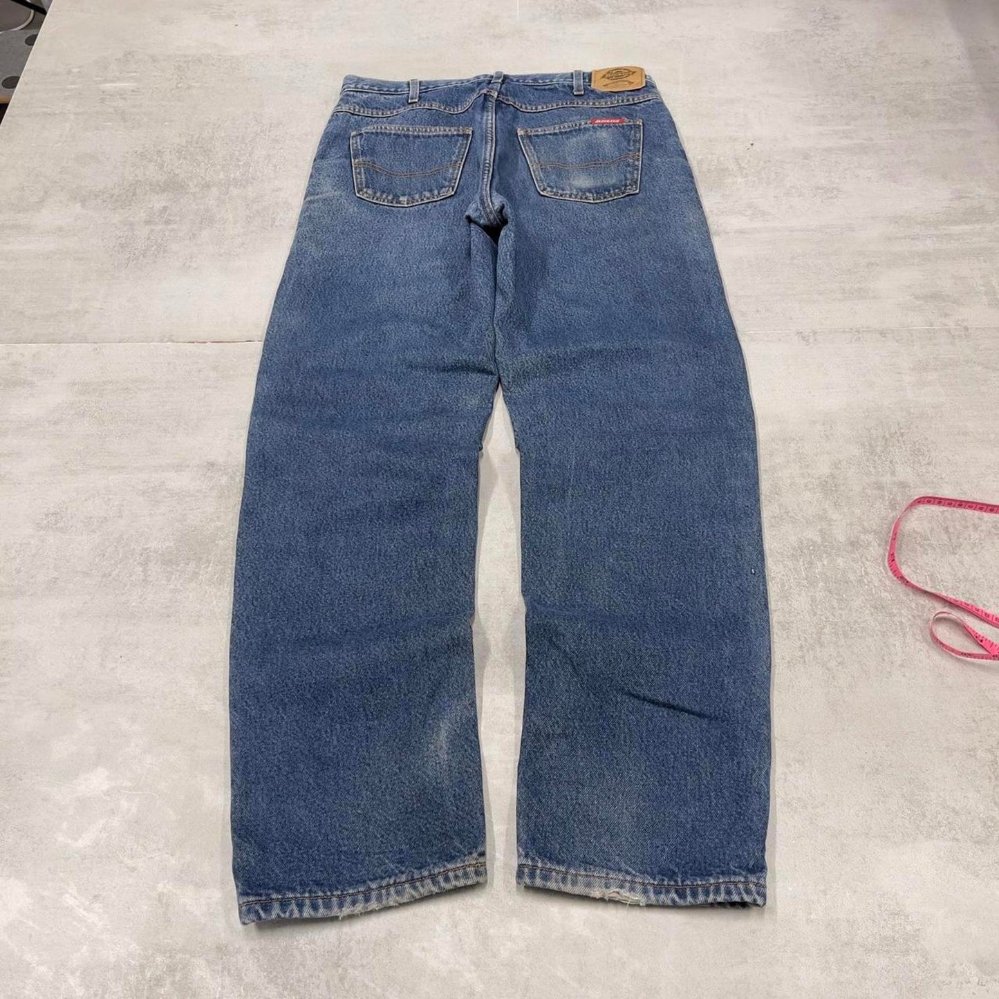 Dickies jeans W34L34 loose blue denim 90s style skater jeans flannel lined