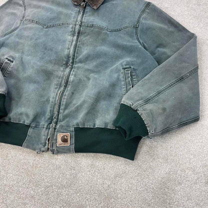 Vintage turquoise Carhartt Santa Fe bomber jacket XL Detroit cropped
