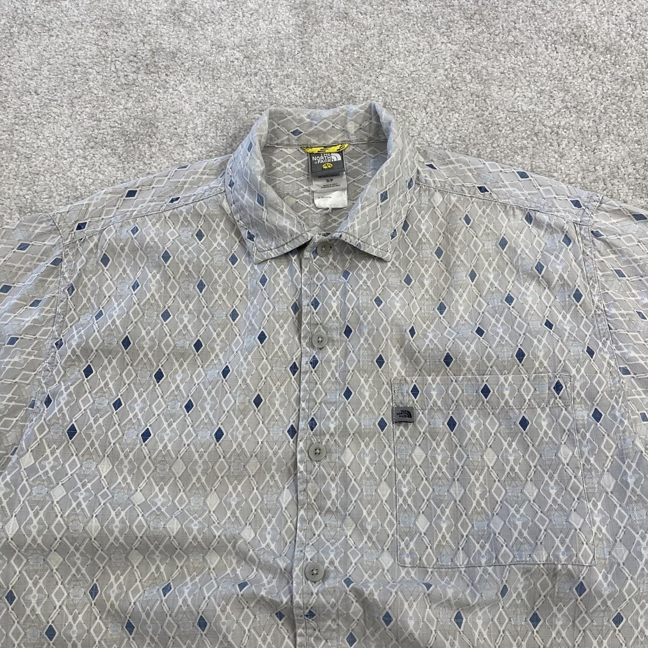 North Face boxy pattern short sleeve shirt grey TNF Festival style surf check shirt