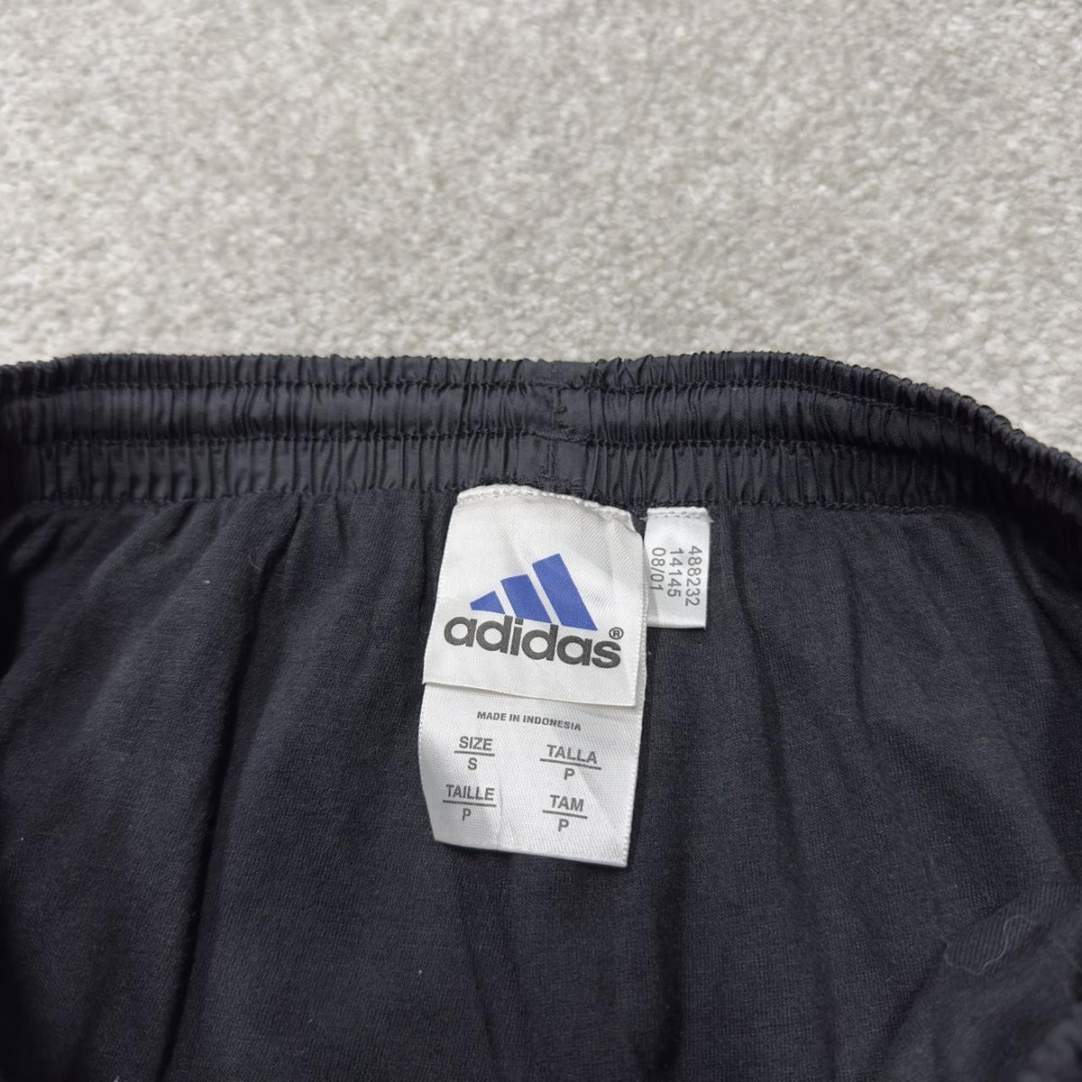 Y2K Adidas tracksuit bottoms loose leg black S Loose lined embroidered logo casual track pants