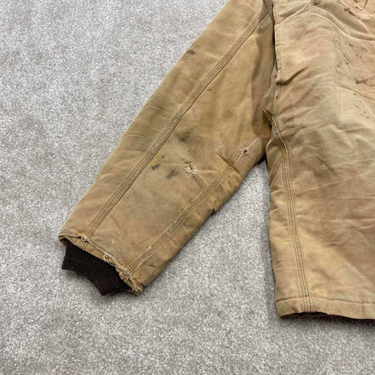 Vintage 90s Carhartt jacket winter XL tan brown canvas padded arctic chore coat workwear