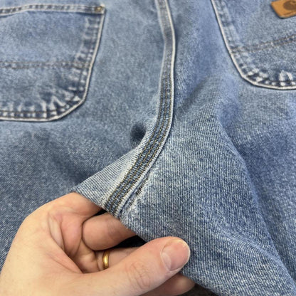 Carhartt double knee denim carpenter jeans blue Loose fit 100% cotton thick skater pants
