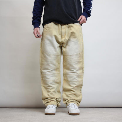 Tan/yellow Switch jeans W44L32 hip hop Y2K style jeans