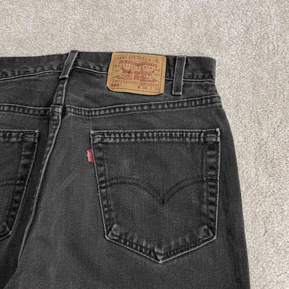 Levi's 505 straight fit jeans y2k faded black Regular straight leg denim pants red tab logo