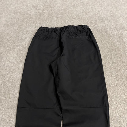 Y2K Nike technical tracksuit bottoms black Ulined track pants with embroidered logo