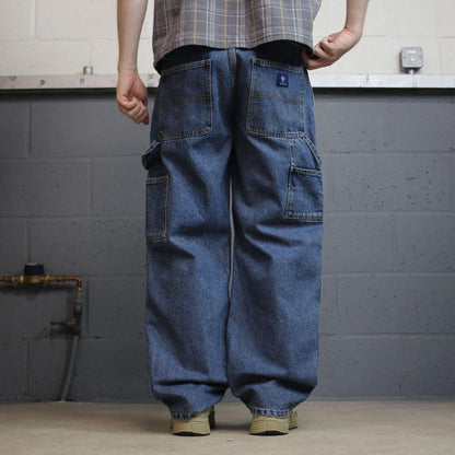 RK Brand baggy carpenter jeans y2k wide leg W34L30 blue Loose skater style work cargos
