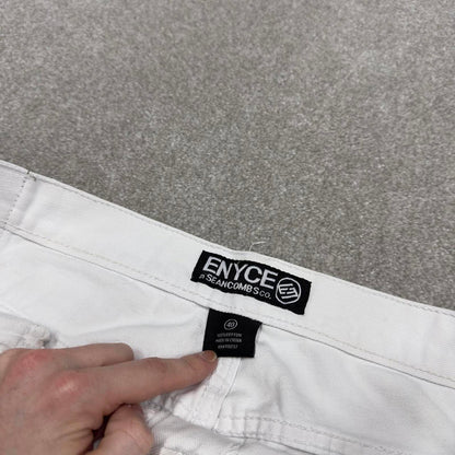 Y2k baggy Enyce shorts skater style white Loose wide leg summer festival shorts