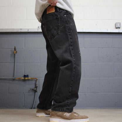 Vintage y2k Levis 505 jeans black Casual style 5 pocket straight leg denim pants