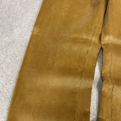 Wide wale corduroy pants tan straight leg Harryland Velcorex jumbo cord trousers, belt loops