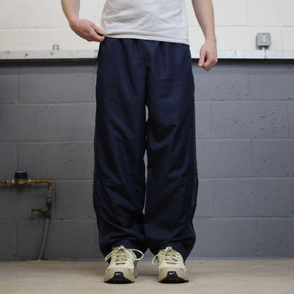 Starter baggy tracksuit bottoms wide leg navy Loose floaty print logo mesh lined track pants