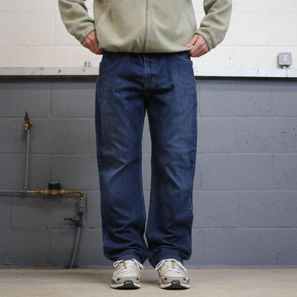 Y2K vintage Carhartt denim jeans blue Straight leg relaxed fit skate style workwear pants