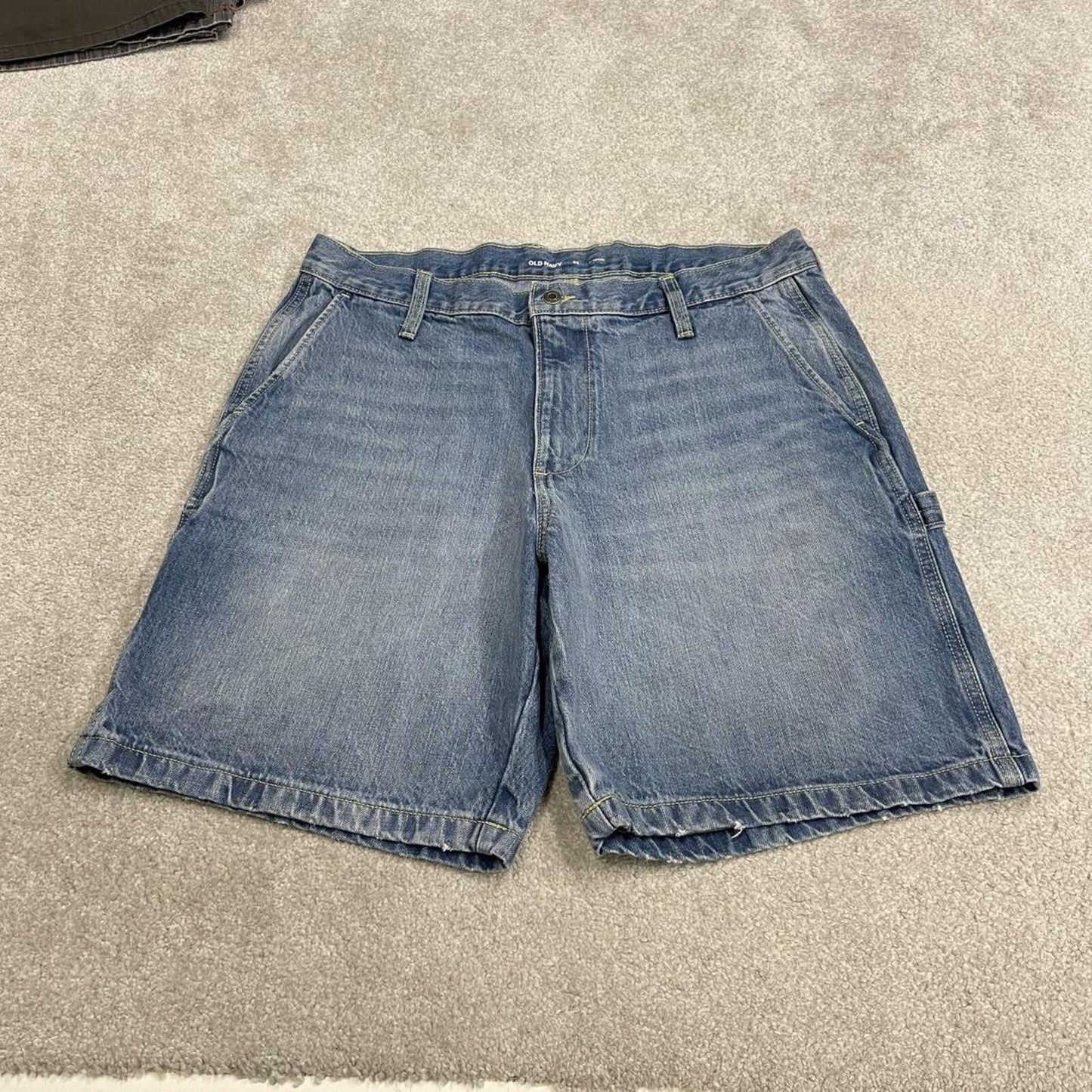 Baggy denim carpenter shorts cargo blue Old Navy skater style surf jorts