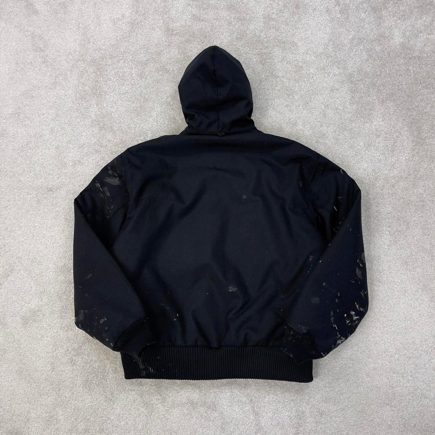 Vintage Black Carhartt active jacket Medium quilt lined hooded skater style jacket