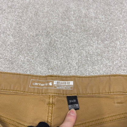 90s vintage Carhartt carpenter pants W38L32 Mens beige relaxed y2k style canvasy cargos trousers