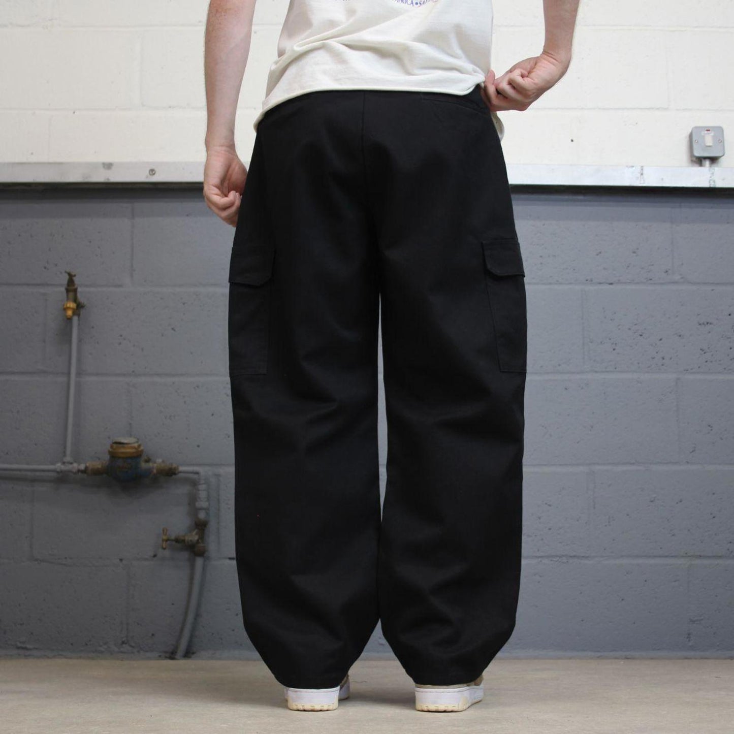 Baggy Dickies cargo trousers W36L30 black loose chino style skater cargo pants