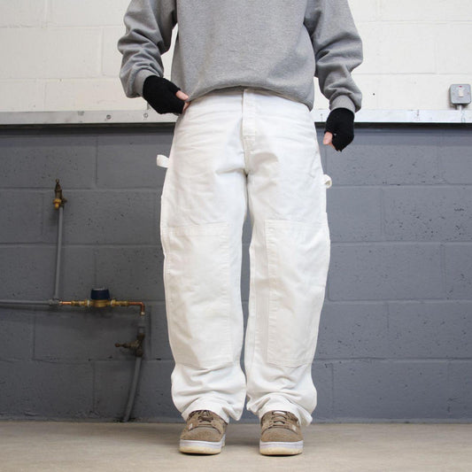 90s Dickies double knee carpenter pants white painters cargos W34L32 00s skater style workwear