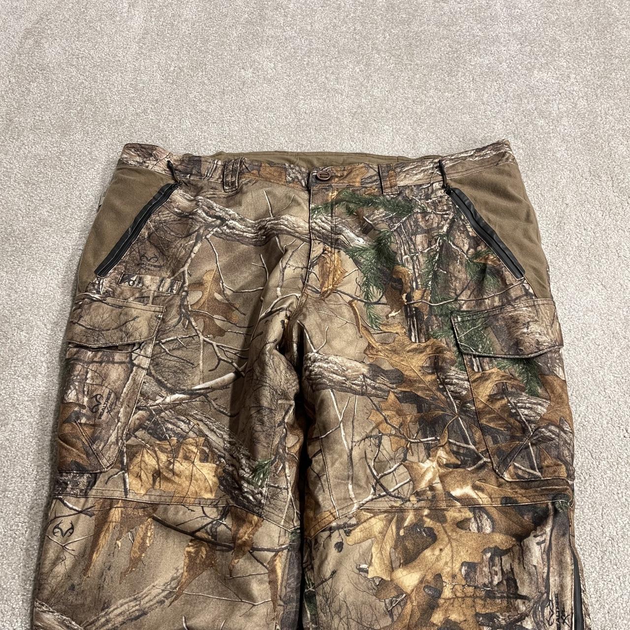 Cabela’s Realtree camo cargo pants XXL brown insulated utility hunting trousers