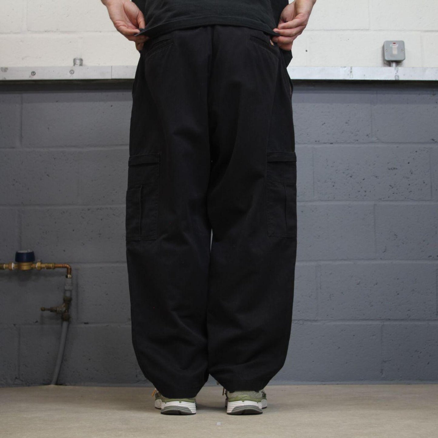 Dickies baggy cargo work pants black Loose wide leg utility skate trousers