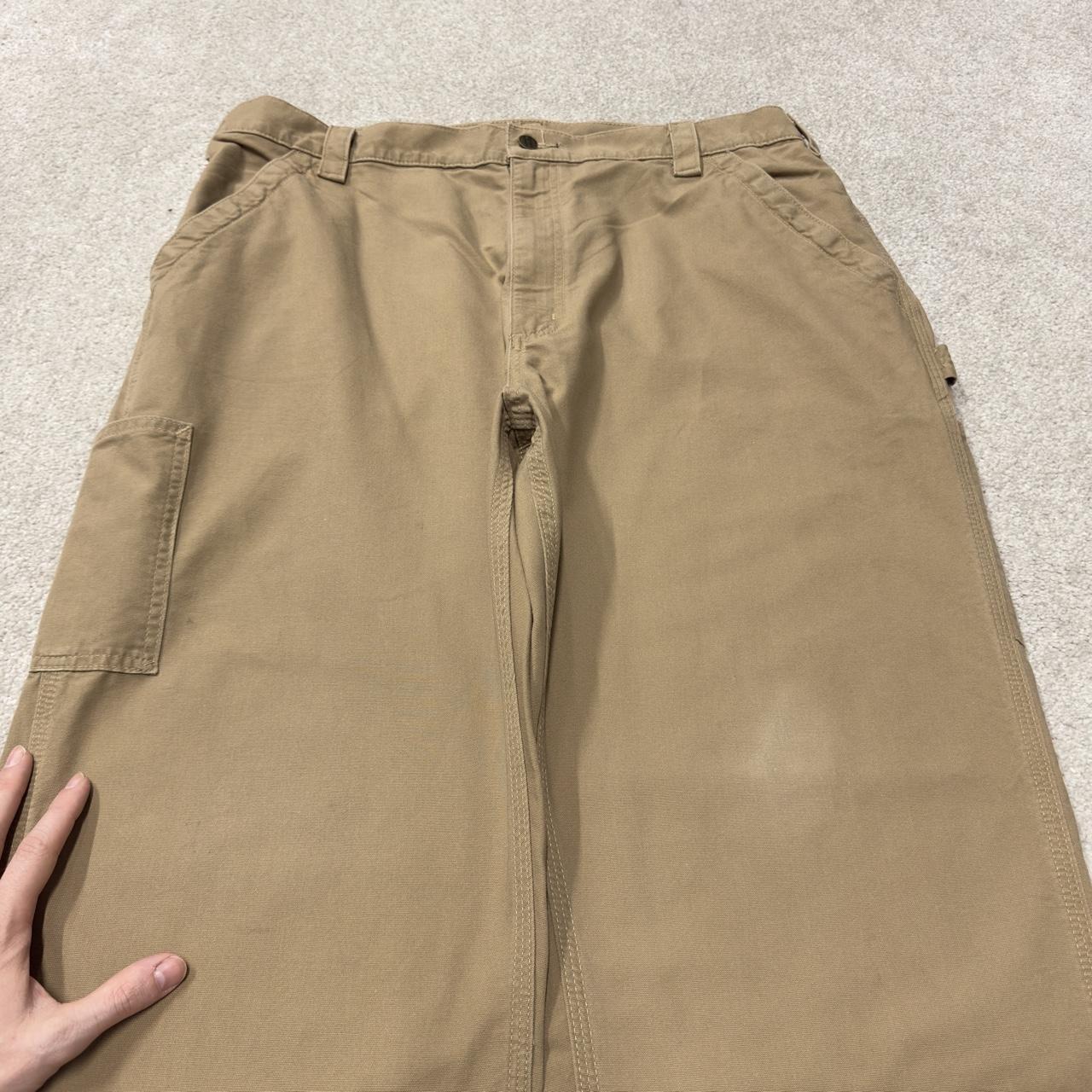 Carhartt baggy carpenter pants wide leg khaki Loose canvasy skate style cargo work pants