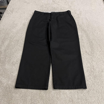 Dickies baggy pants black y2k wide leg W38L30 Loose fit chino skate style work trousers