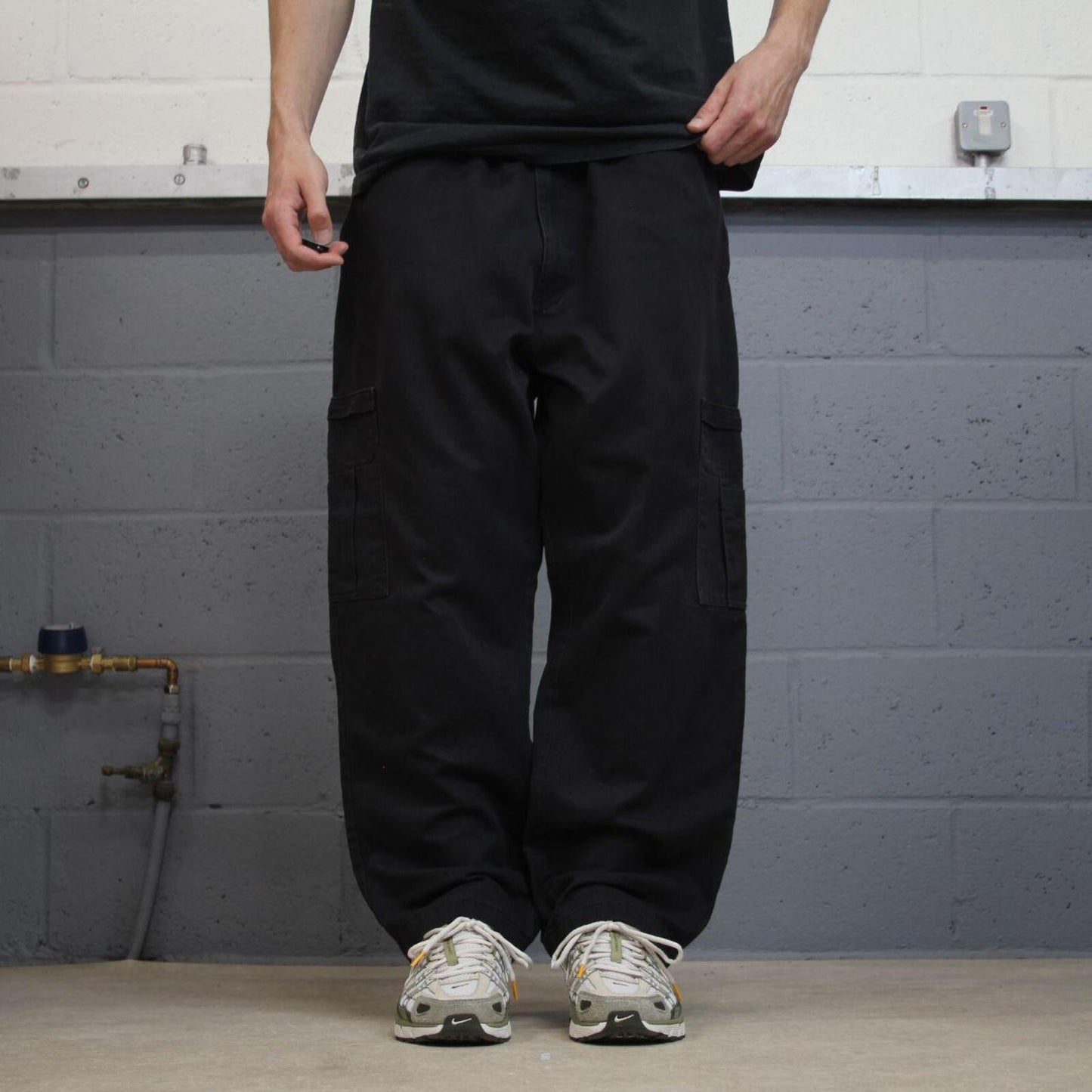 Dickies baggy cargo work pants black Loose wide leg utility skate trousers